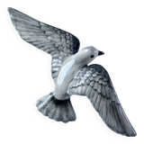 Handmade ceramic turtledove bird wall statuette