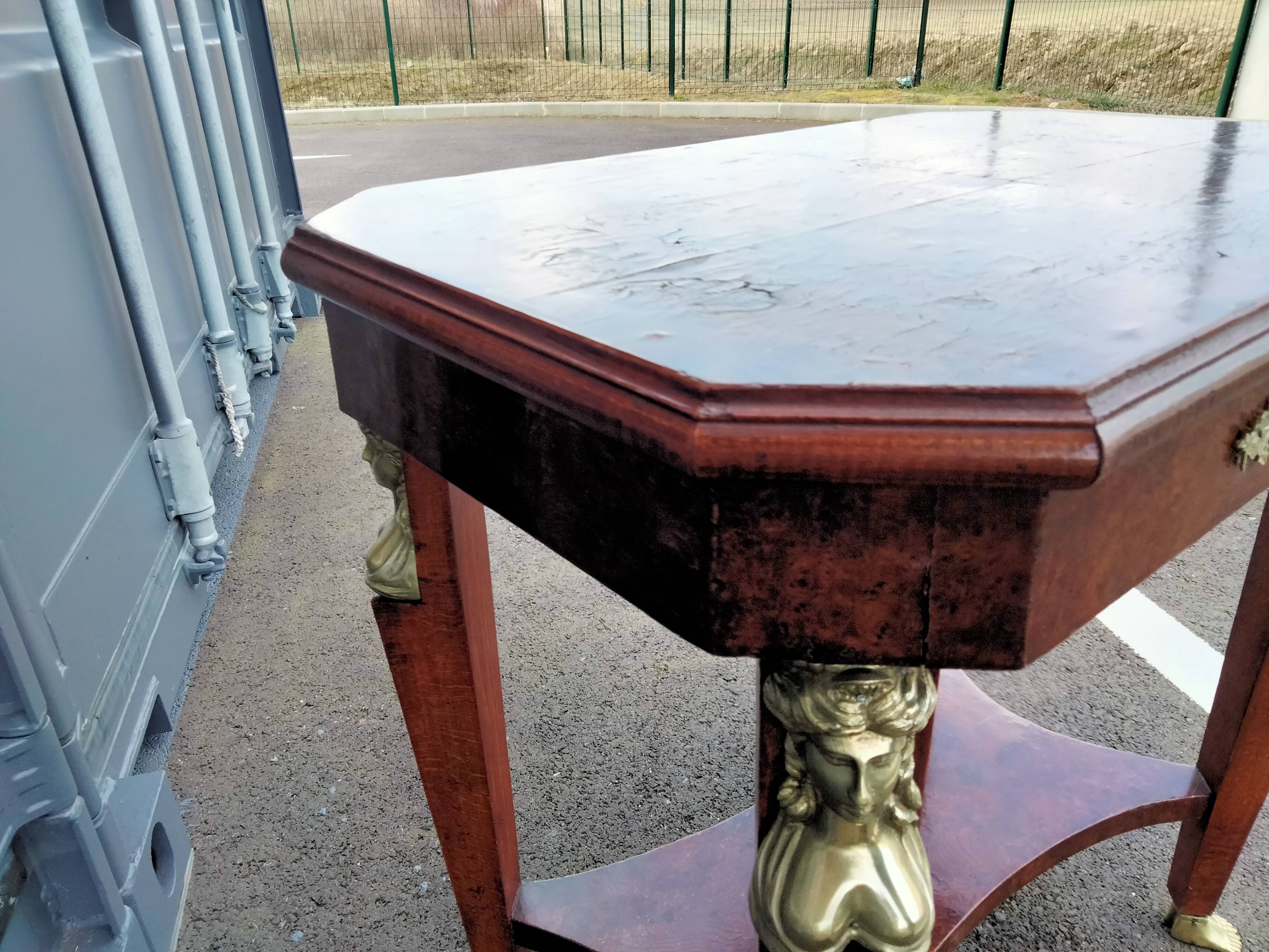 Table gueridon old decoration bronze empire