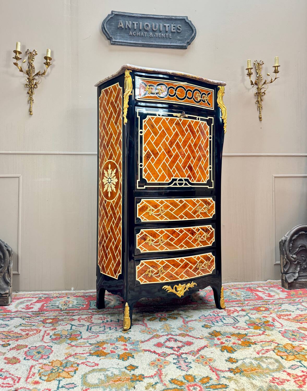 Maison Jansen Louis XV Style Veneer Secretary