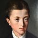 Portrait à l’huile d’un jeune homme fin XIX siècle debut XX siècle
