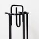 Minimalist black metal fireplace accessory set 'Mace-Line' by Ann Maes - 1970s