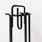 Minimalist black metal fireplace accessory set 'Mace-Line' by Ann Maes - 1970s