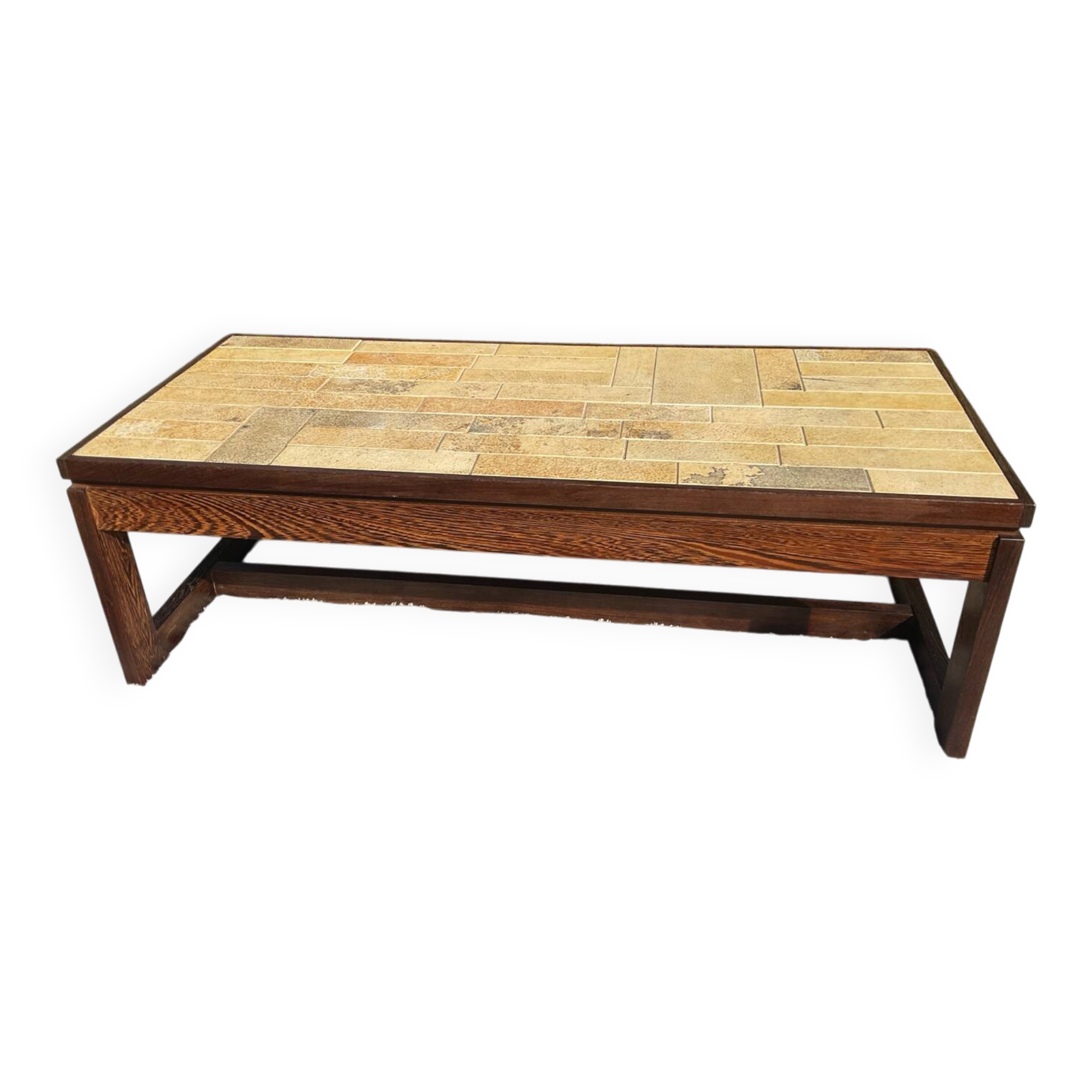 Vintage coffee table in rosewood and ceramic.