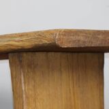 Brutalist solid wood dining table - 1950s/60s