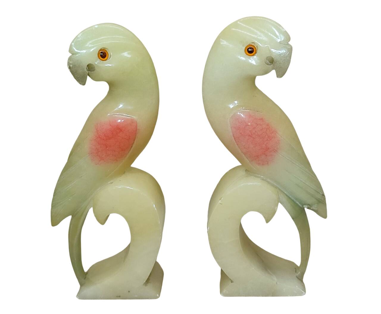 Alabaster Parrot Bookends, 1930s