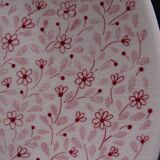 Set of 9 dessert plates in earthenware of Sarreguemines - Décor of pink flowers - 1970