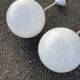Paire de lustre opaline blanche vintage école