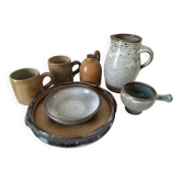 Stoneware service Puisaye – breakfast set - 7 pieces