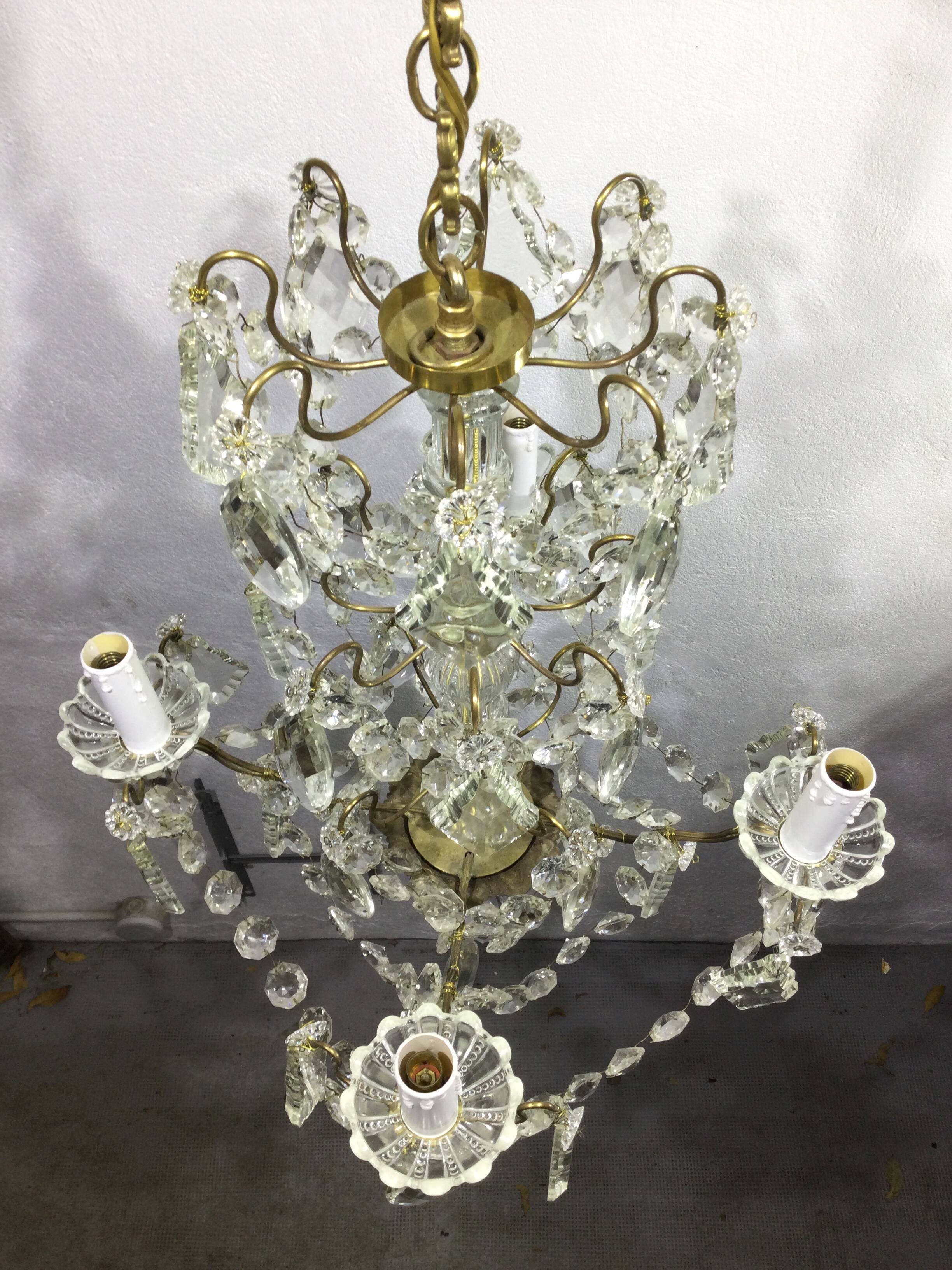 4 light crystal chandelier