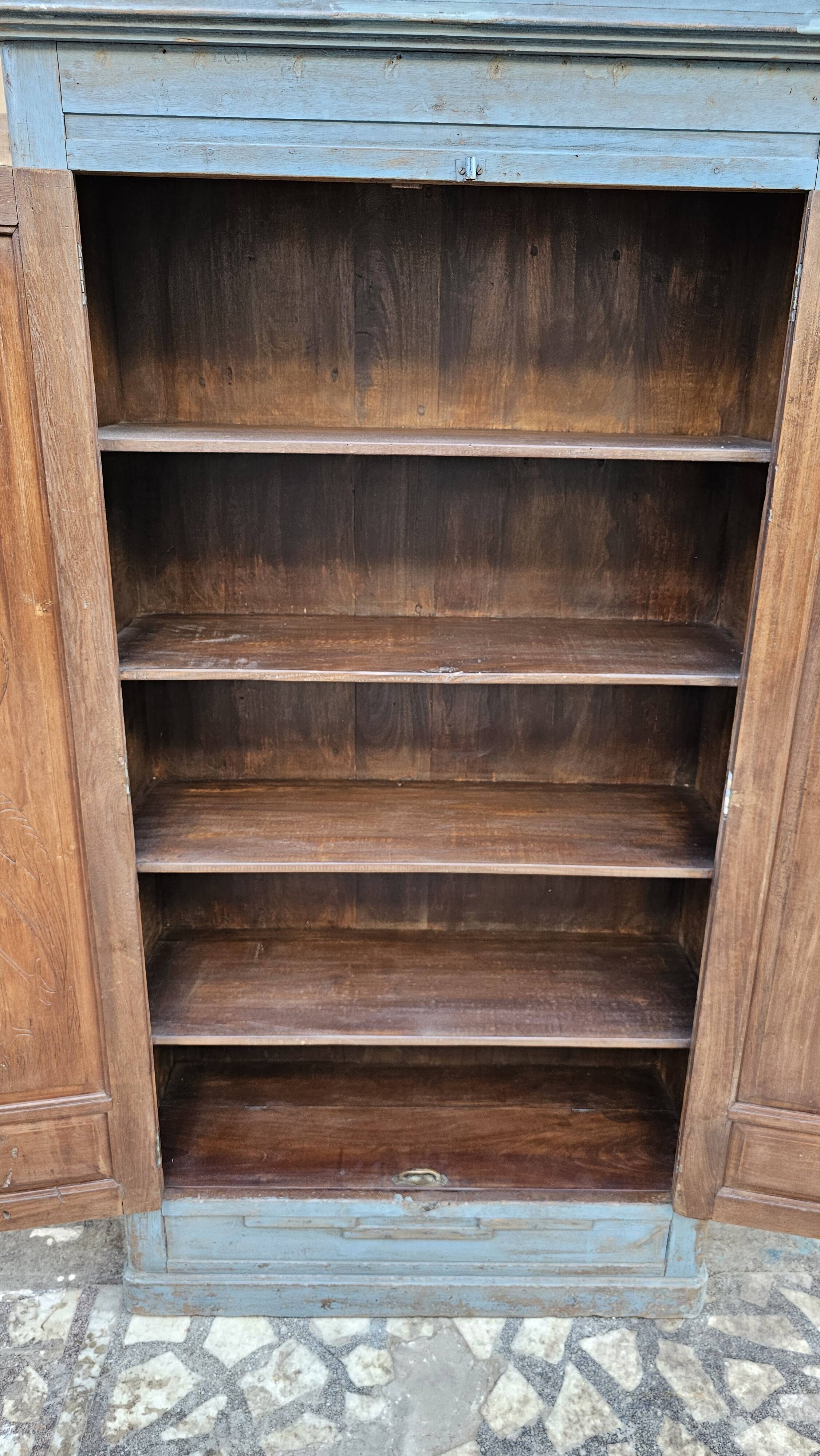 Antique Art Deco Burmese teak cabinet
