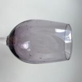 set of 5 wine glasses in purple bubble glass 70s
