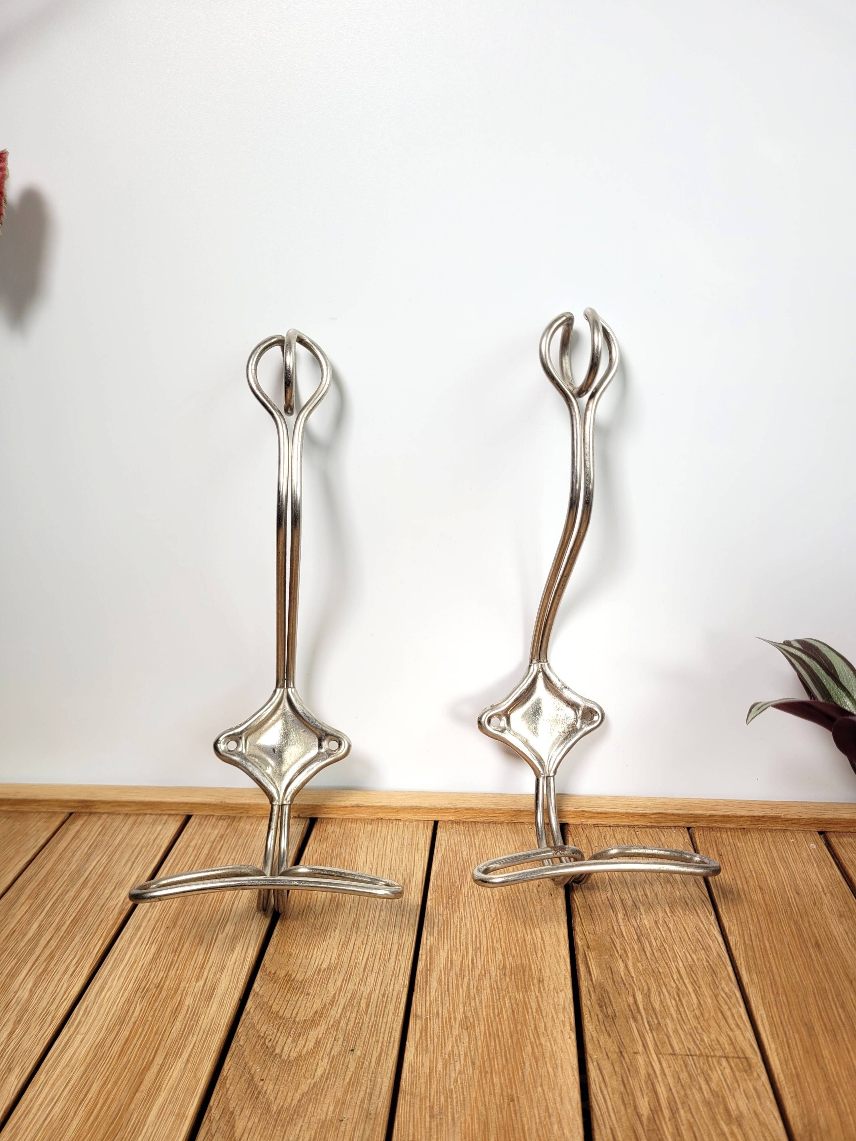 Pair of vintage wire coat hooks