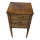 Small Louis XVI period bedside table / chest of drawers in walnut with 3 drawers