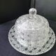 Antique cheese bell on its molded pressed glass tray