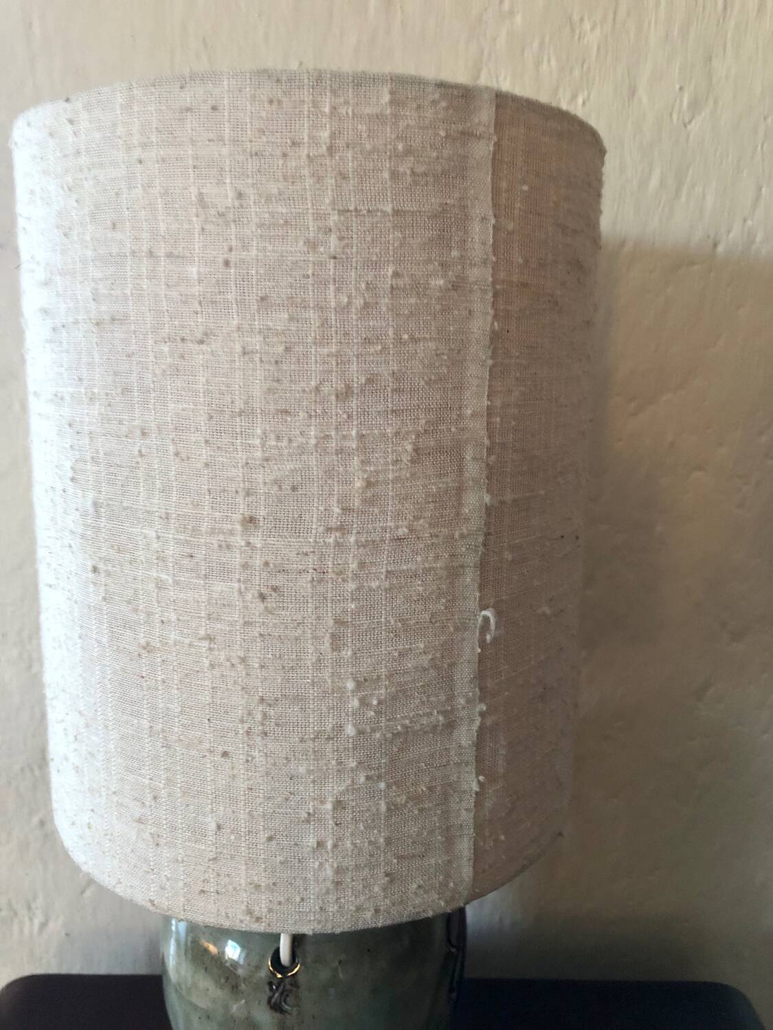 Ceramic lamp and textured fabrics