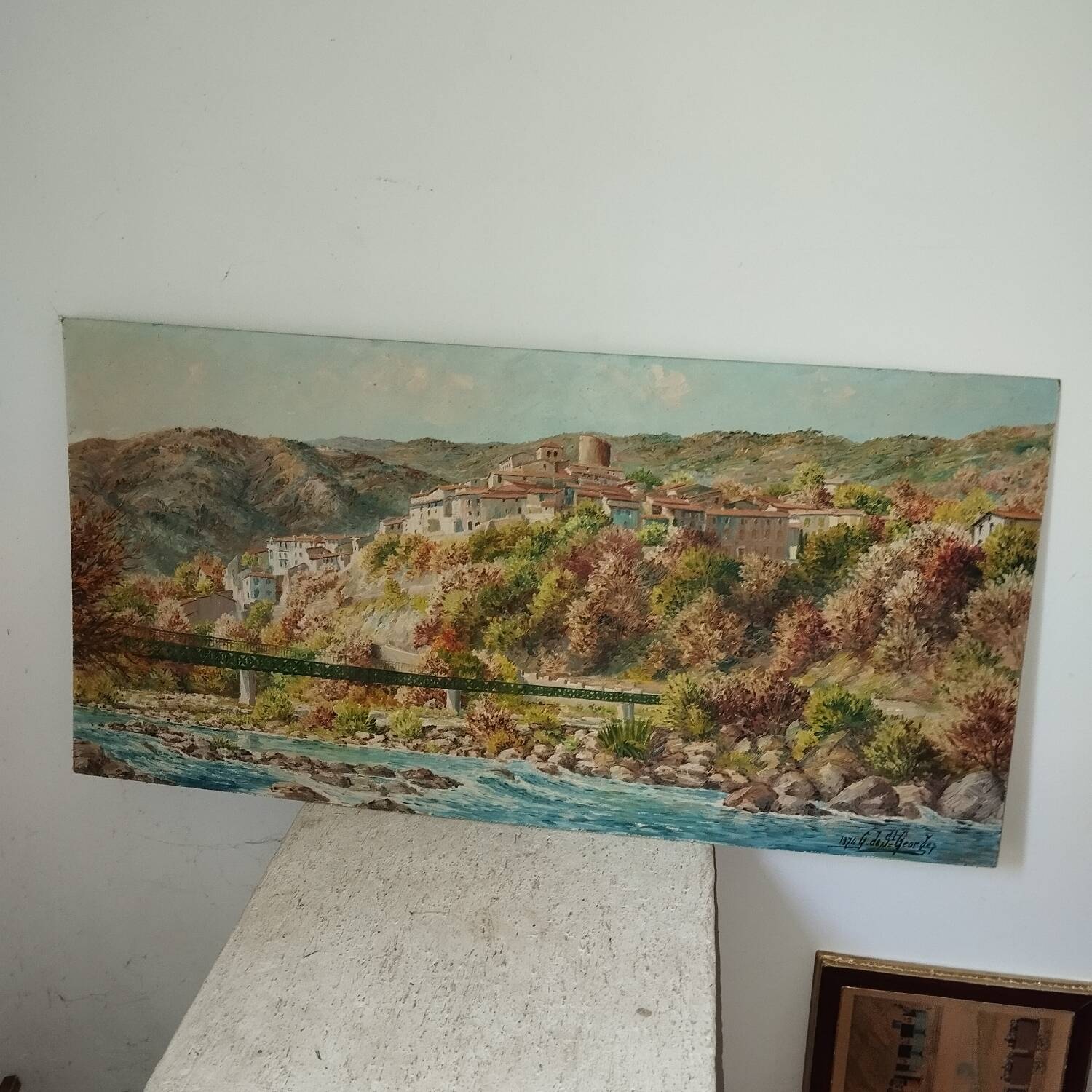 Painting Amélie les Bains Palalda signed by Saint Georges