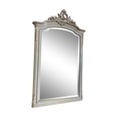 Miroir Style Louis XV, patinated and lacquered in white