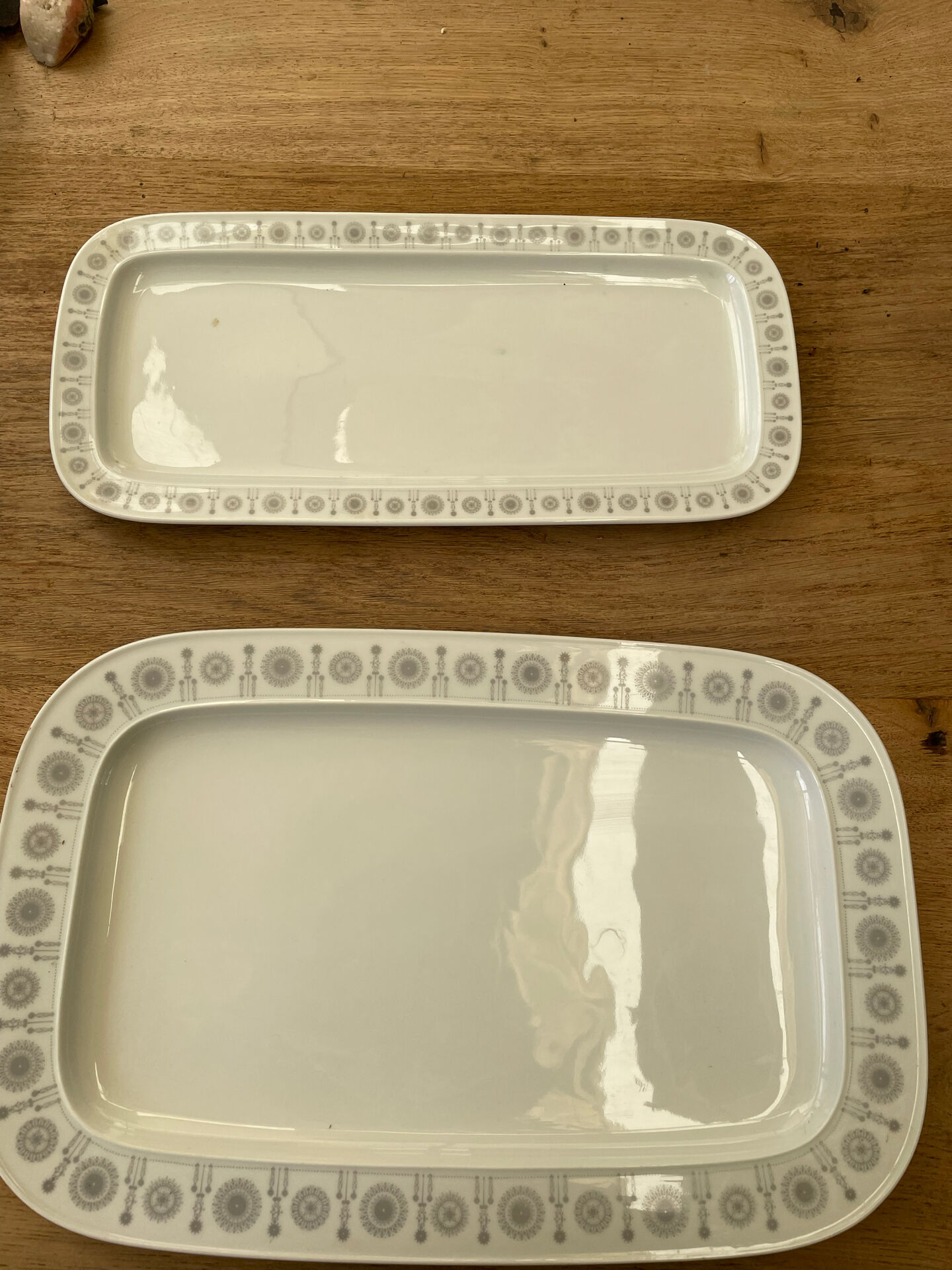 Set of 2 Rectangular Serving Dishes in Rosenthal Porcelain