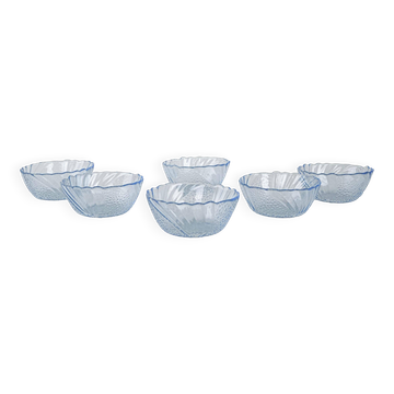 Set of glass bowls, Italian design, 1970s, made in Italy