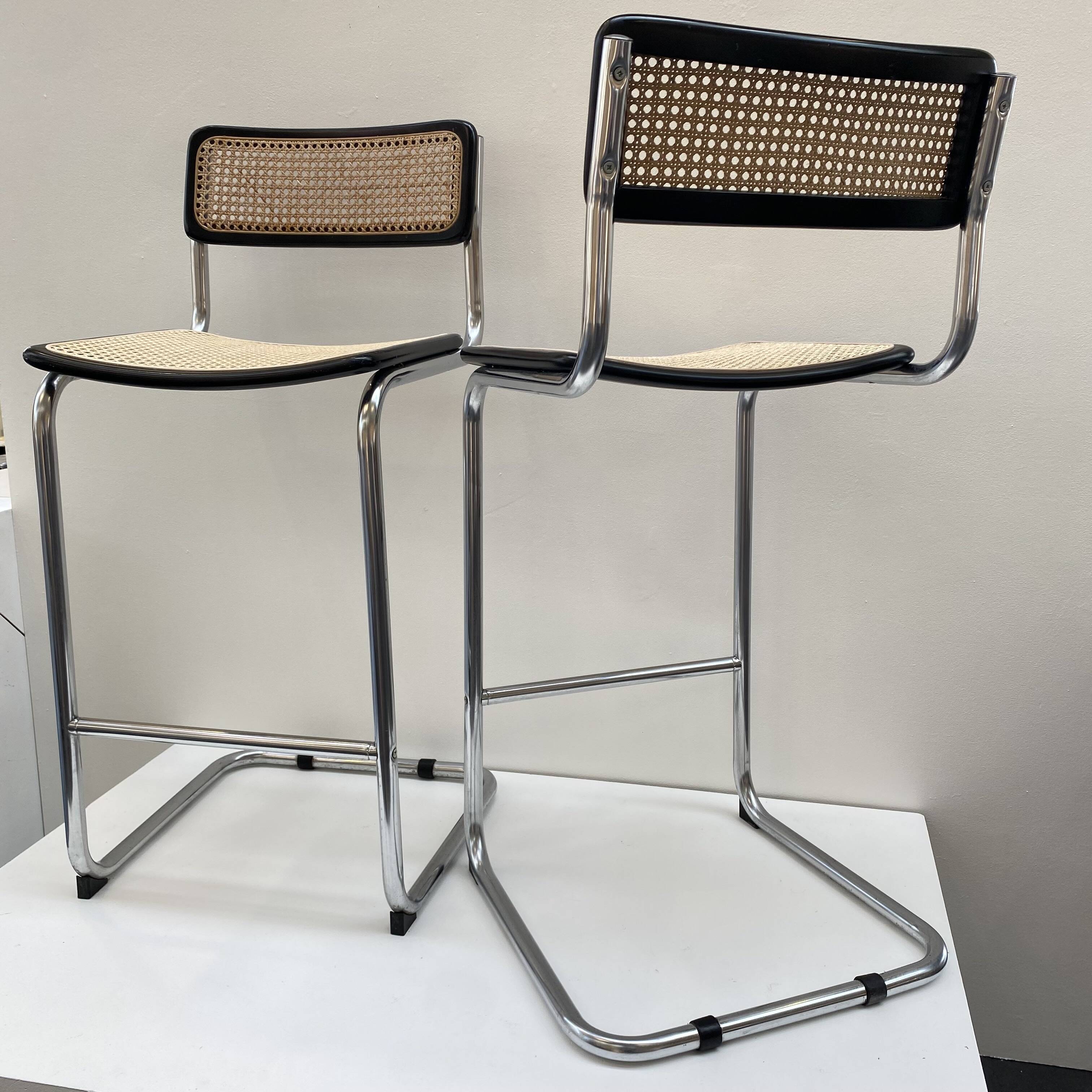 Pair of Marcel Breuer high bar chairs