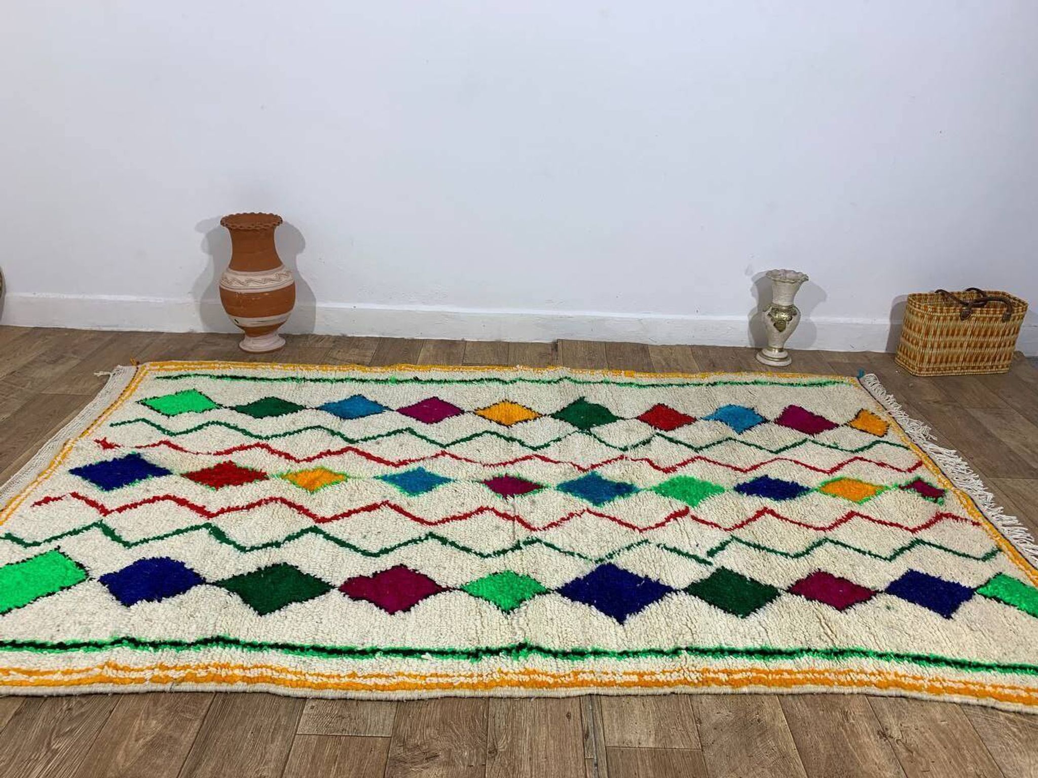 Tapis berbère marocain artisanal fait main 254 X 152 CM
