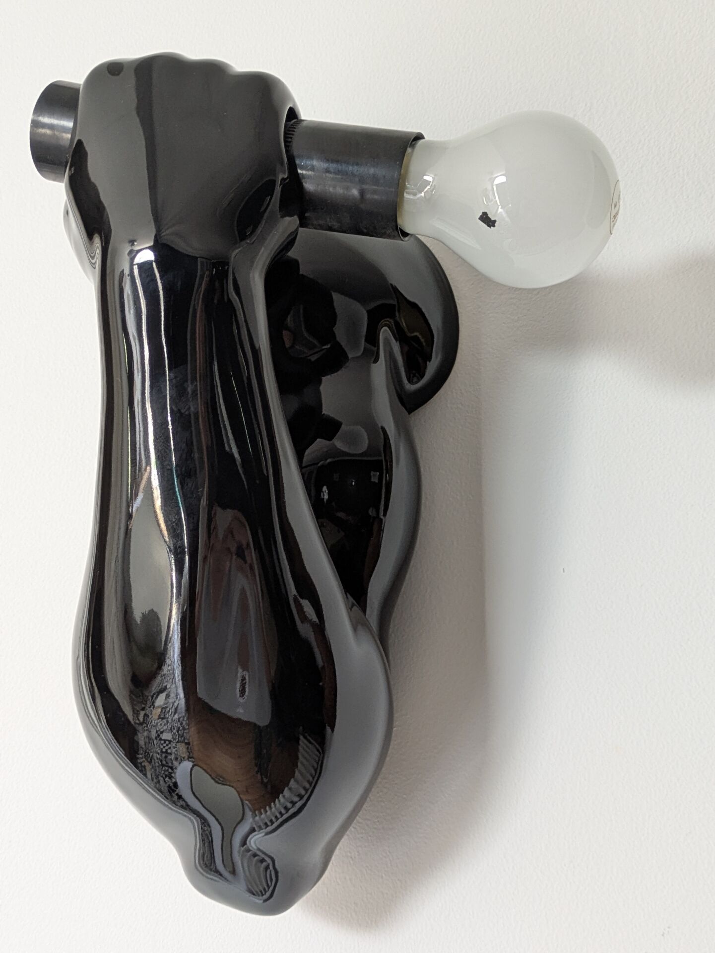 "Haltere" ceramic enamel wall light by Jean Claude Peiré from the 1980s.