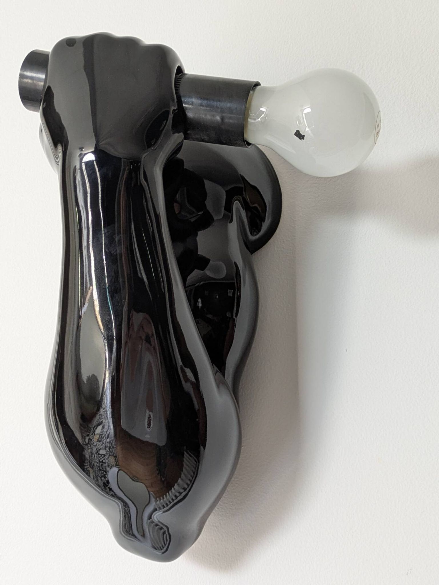 "Haltere" ceramic enamel wall light by Jean Claude Peiré from the 1980s.