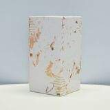 White square vase of pink spots from Denmark