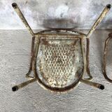 Pair of metal armchairs