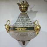 Empire chandelier in bronze and crystal