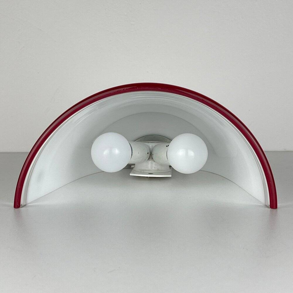 White and Red Murano Wall Light by Itre, Italy, 1980s