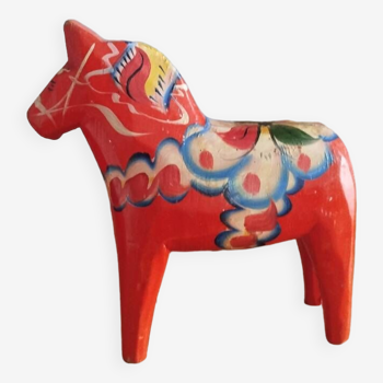 Vintage Scandinavian wooden dala horse