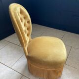 Pouf crapaud velours jaune d’or