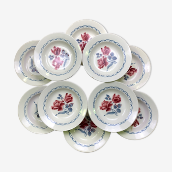 Lot of 10 soup plates Digoin model Cannes
