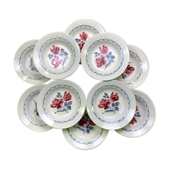 Lot of 10 soup plates Digoin model Cannes