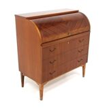 Scandinavian mahogany secretary desk, Bröderna Gustafssons, Sweden, 1950