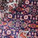 1940s vintage wool medallion rug, red and navy, 206 × 320 cm
