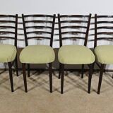 Suite of 4 Scandinavian Chairs in Stained Wood – 1960