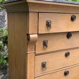 High empire chest of drawers in solid raw oak