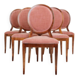 Set of 6 medallion dining chairs, Indian pink
