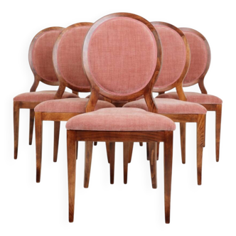 Set of 6 medallion dining chairs, Indian pink