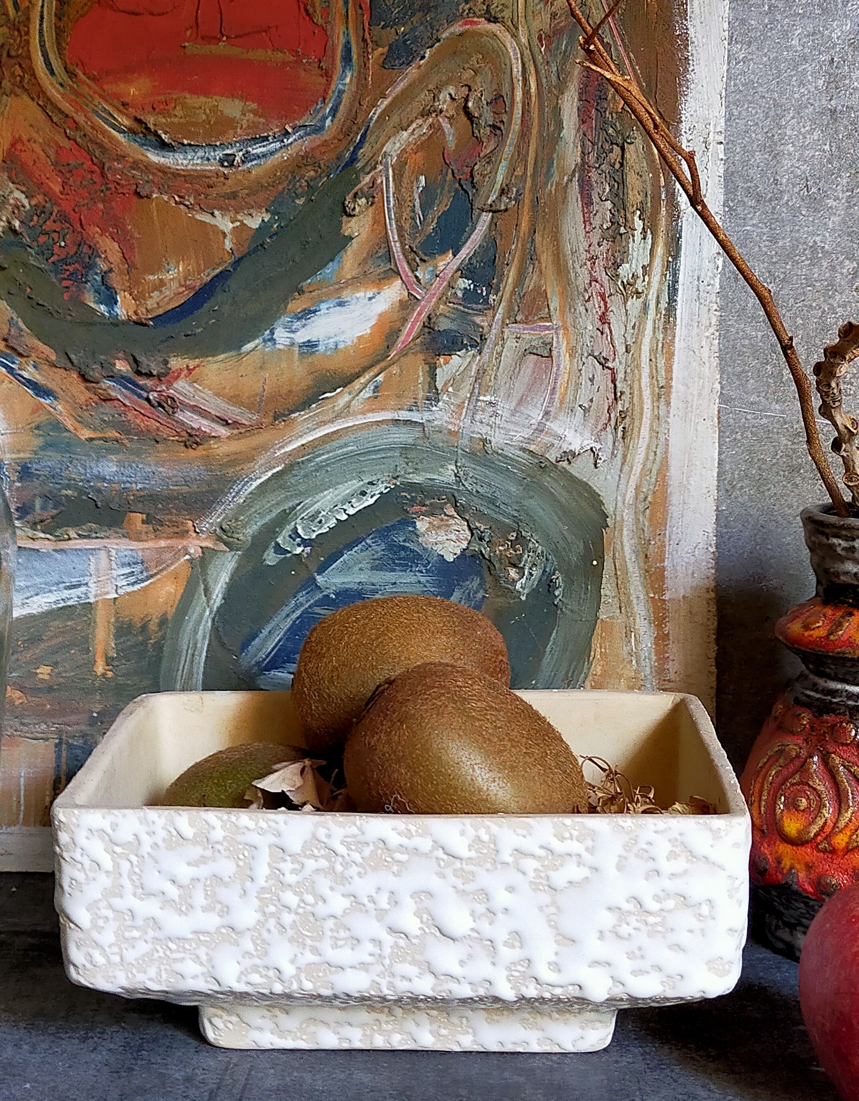 Ceramic cactus pot veter, west-germany model n° 64 with white foam