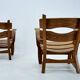 Paire de fauteuils lounge brutalistes en chêne massif par Dittmann & Co., 1970s