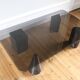 Table basse vintage design marbre et verre 1970