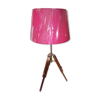Wooden and brass marine lamp