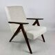 Vintage Ivory White Boucle Model B-310 Armchair, 1970s