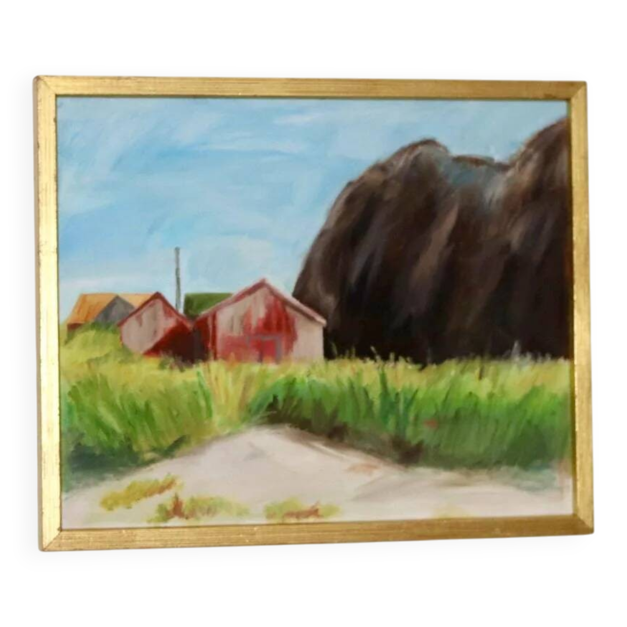 Original Swedish oil painting on canvas "Light in the Darkness"