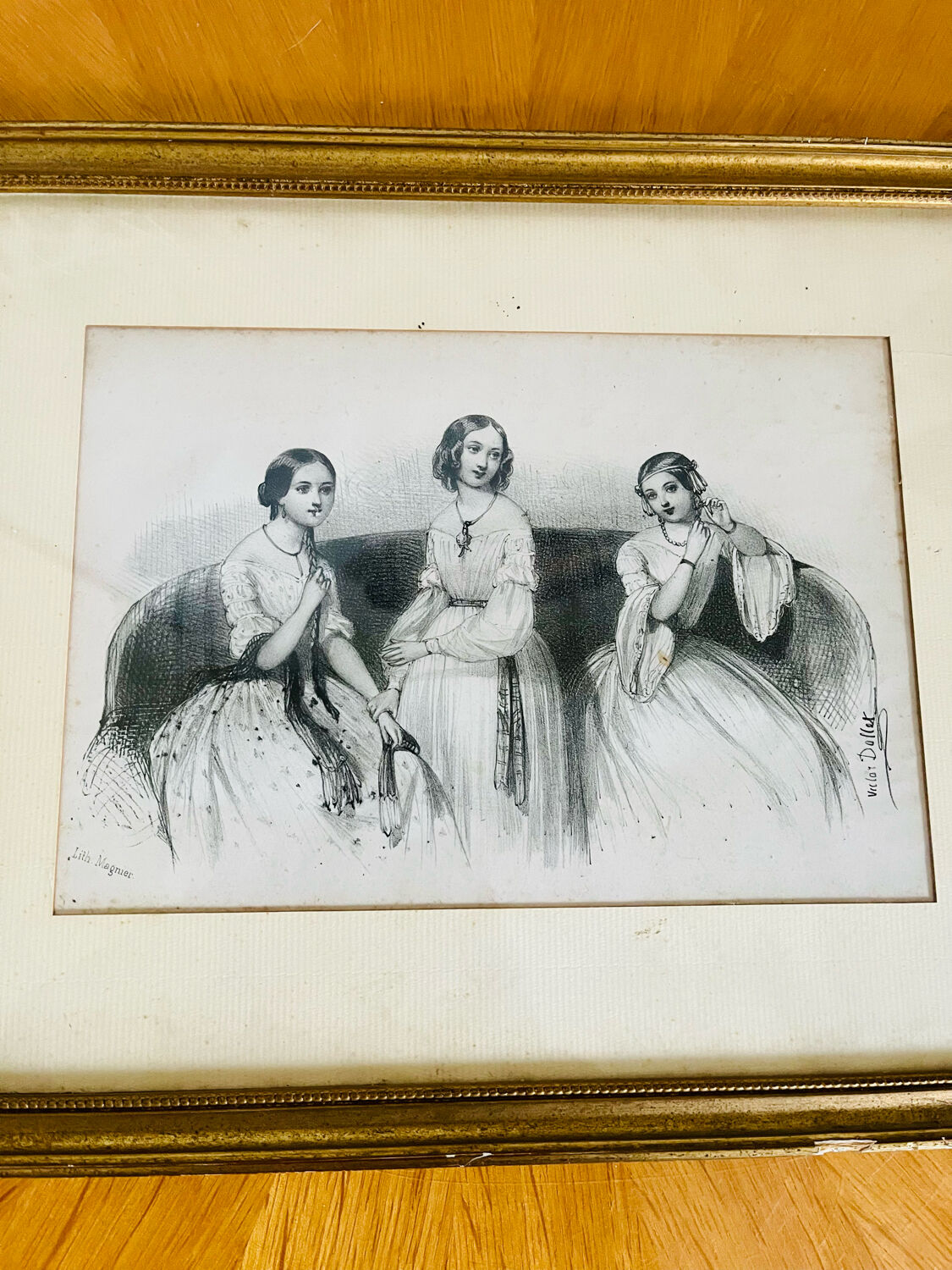 Antique print lithograph Victor Dollet 19th