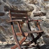 3 wooden garden chairs 40s