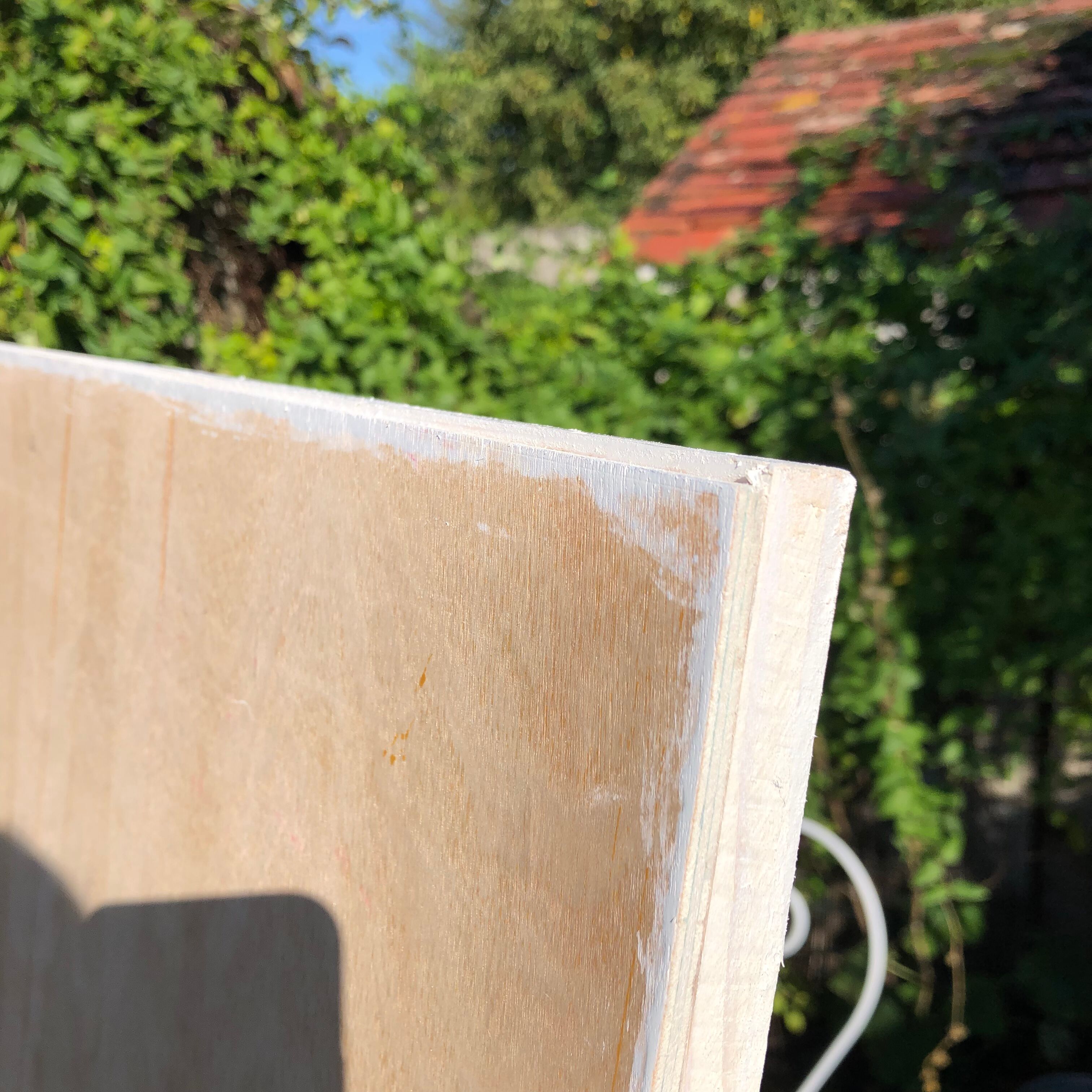 Oil on abstract wood